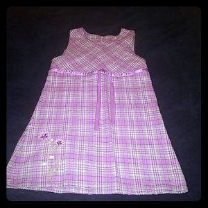 Girls purple and green plaid dress